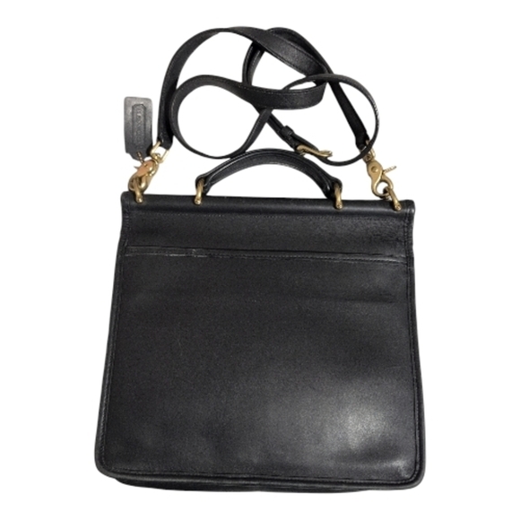 Coach Y2K Vintage Willis Black With Top Handle Brass Hardware Crossbody Bag 9927 - Picture 2 of 13